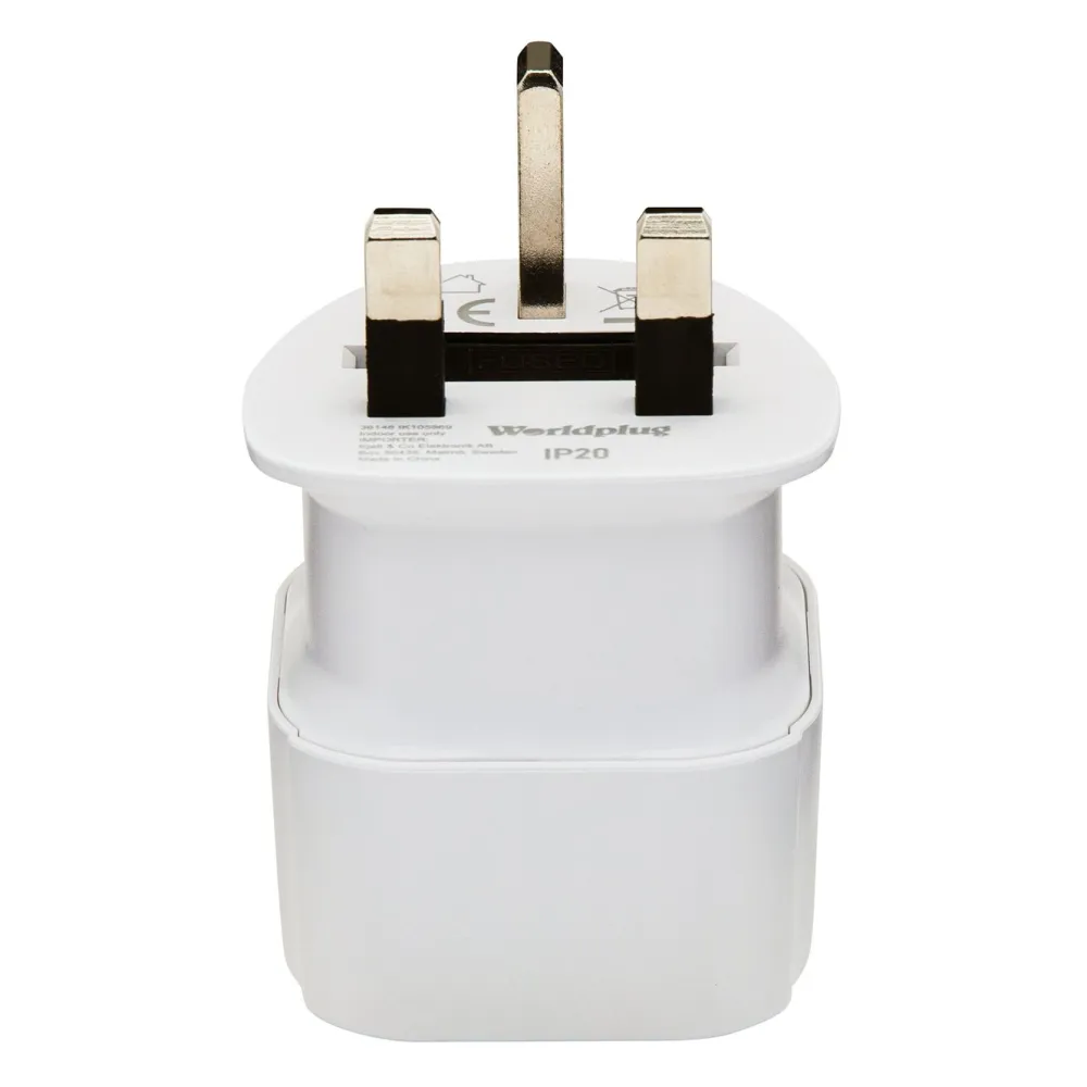 Luxorparts Reiseeffekter|Overfallsalarm|Jordet reiseadapter Storbritannia
