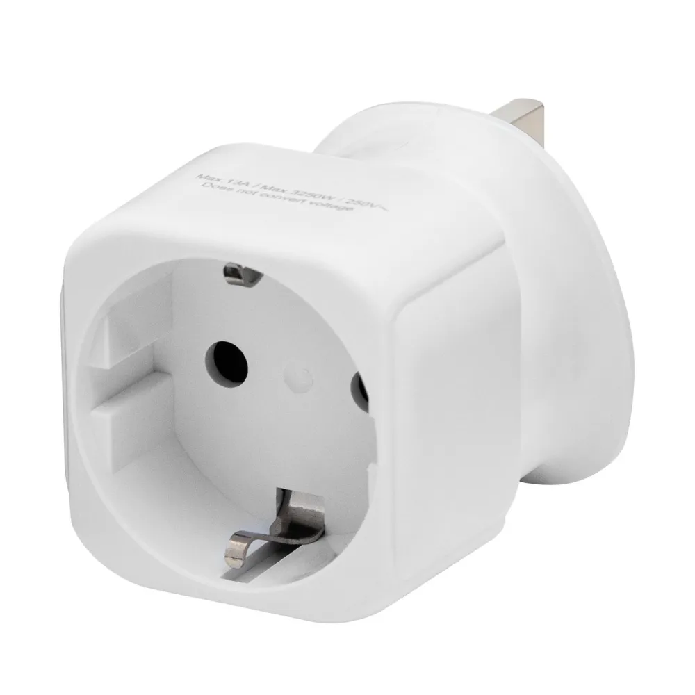 Luxorparts Reiseeffekter|Overfallsalarm|Jordet reiseadapter Storbritannia