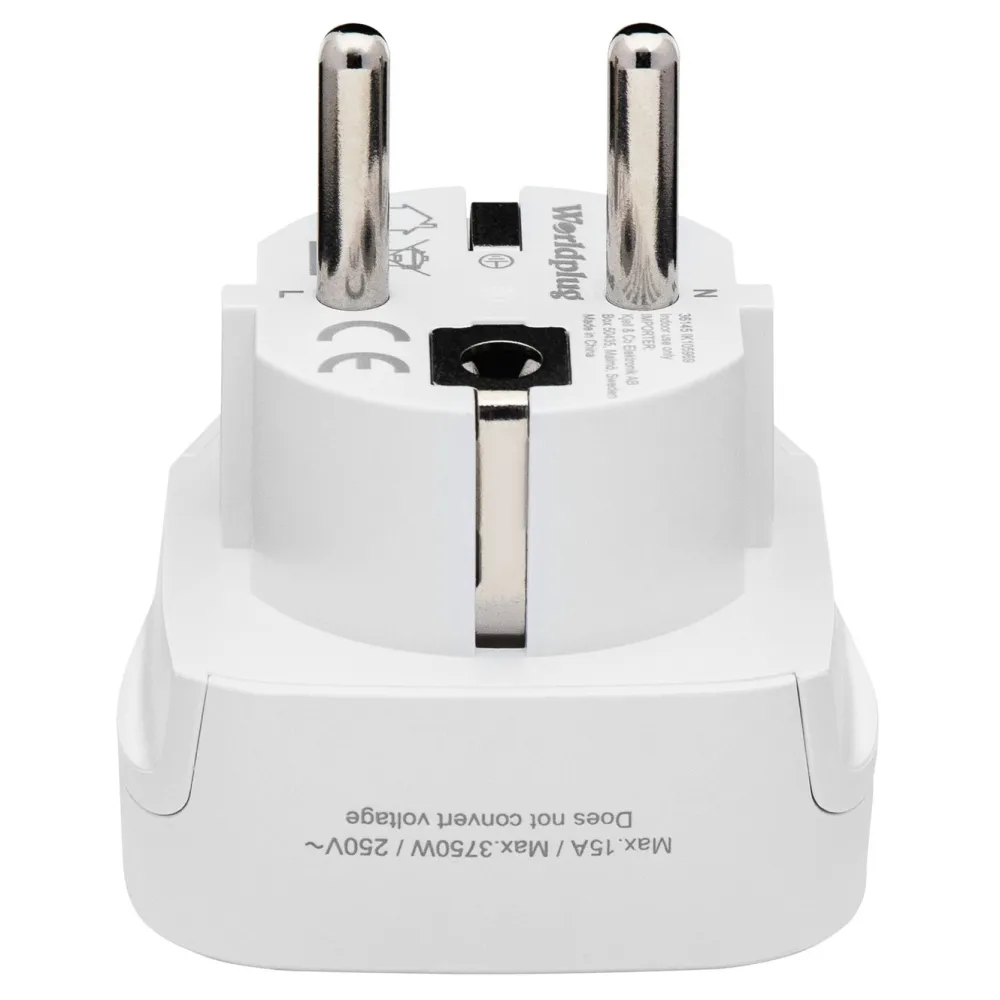 Luxorparts Reiseeffekter|Overfallsalarm|Jordet universalreiseadapter til Norge