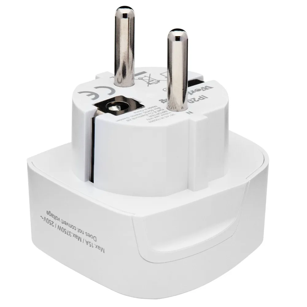 Luxorparts Reiseeffekter|Overfallsalarm|Jordet universalreiseadapter til Norge