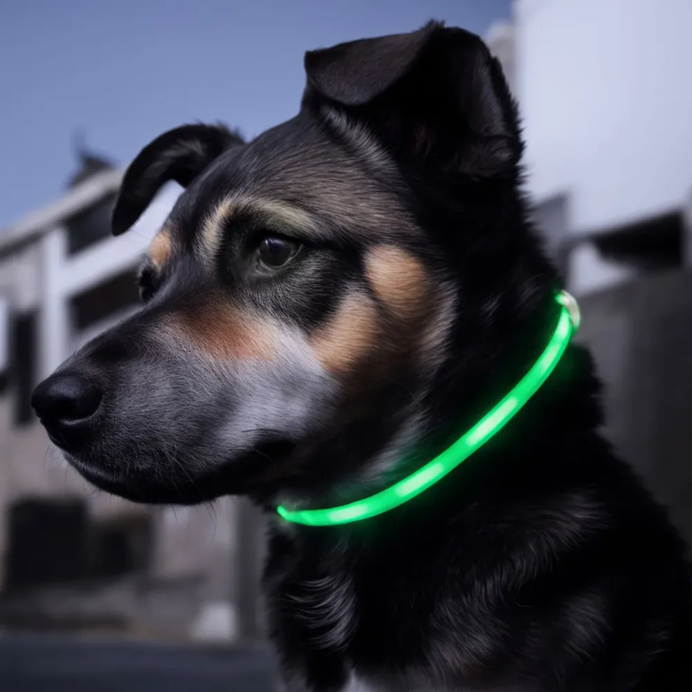Luxorparts Fritid|Refleksere|Oppladbart hundehalsbånd med LED