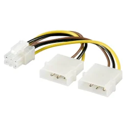 Luxorparts Kabler Til Datamaskin|Datamaskinkomponenter|PCI Express-strømadapter 6-pin (2x Molex)