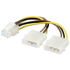 Luxorparts Kabler Til Datamaskin|Datamaskinkomponenter|PCI Express-strømadapter 6-pin (2x Molex)