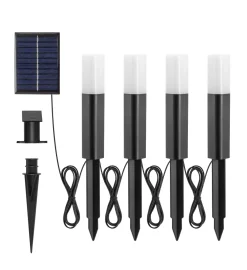 Luxorparts Utendørs Belysning|125 Solcelledrevet pullert 4-pk.