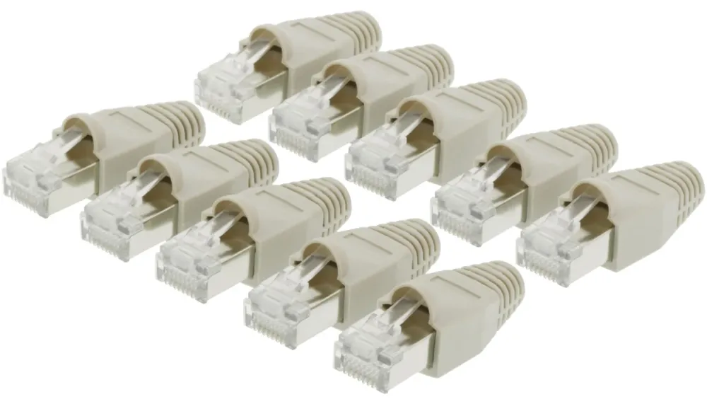 Luxorparts Mobilt Bredbånd Og Rutere|Nettverkskabler|STP-modulkontakt RJ45 Cat. 6 med strekkavlastning, 10-pk.