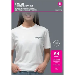 Luxorparts Skrivere Og Tilbehør|Tekstiloverføring for lyse plagg A4 5-pk.