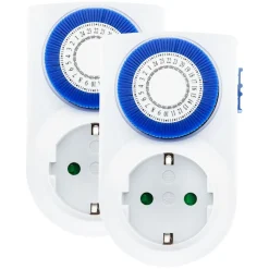 Luxorparts Sterkstrøm|Tidsbryter 24 t jordet 2-pk.