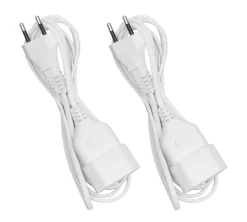 Luxorparts Strømledninger|Ujordet skjøteledning 2,5 m (EU) 2-pk.
