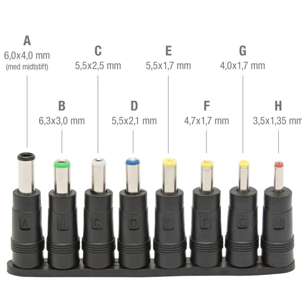 Luxorparts Strømadaptrer|Tilbehør Til Bærbar Pc|Universelt adapterkit 5,5x2,1 mm