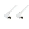 Luxorparts Kabler Til Tv|Vinklet antennekabel klasse A, hvit 2,5 m