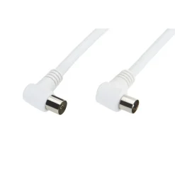 Luxorparts Kabler Til Tv|Vinklet antennekabel klasse A, hvit 2,5 m
