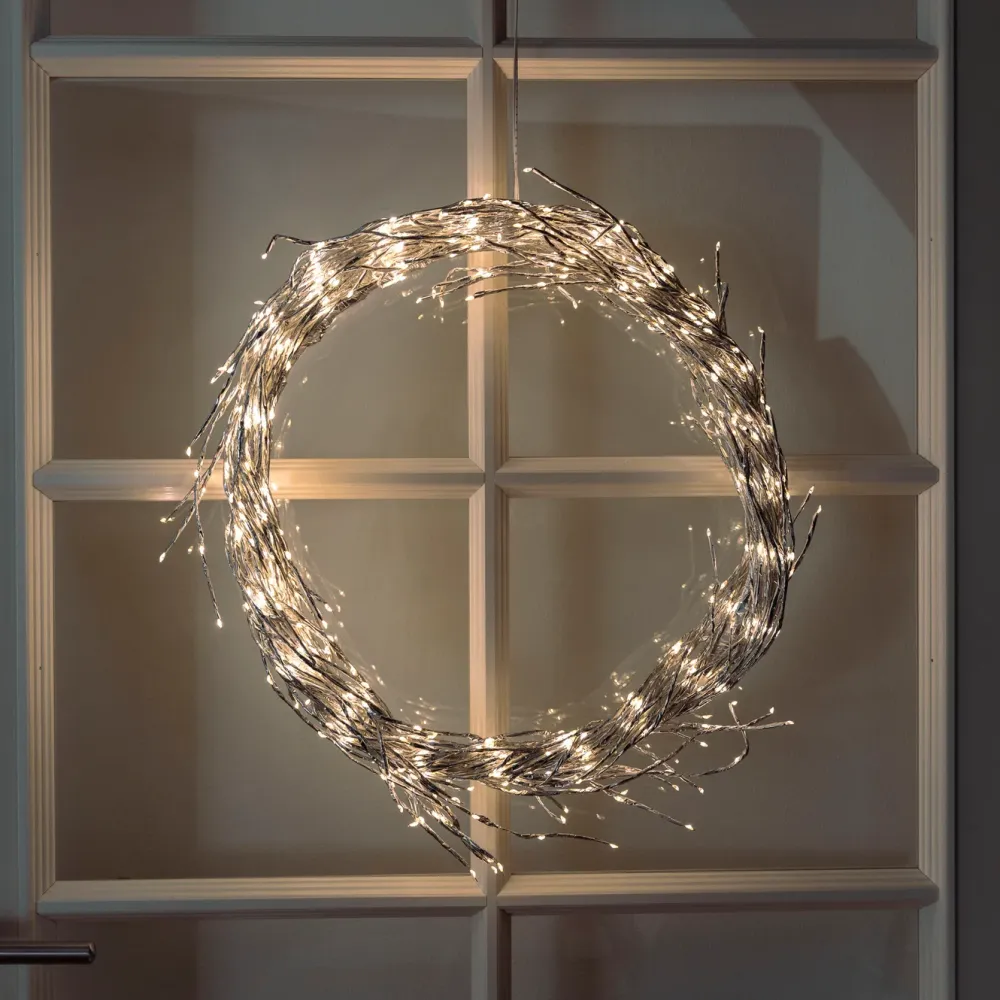 Kjell Lyslenker|Julelys|Lyskrans Ring 936 LED Ø50 cm (sølv)