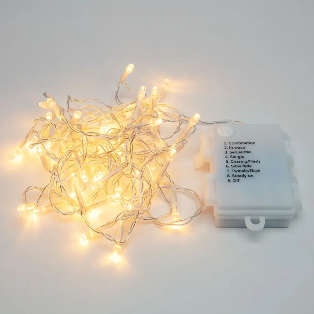 Kjell Lyslenker|Julelys|Lyslenke 48 LED 3,5 m, batteridrevet (klar)