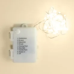 Kjell Lyslenker|Julelys|Lyslenke Micro 40 LED 1,95 m, batteridrevet (sølv)
