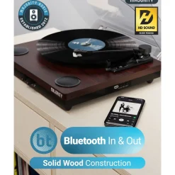 Majority Musikkspiller Og Radio|Digitaliser Lyd Og Bilde|Moto Platespiller med Bluetooth