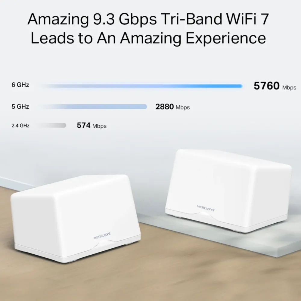 Mercusys Mesh|Halo H47BE Mesh Wifi 7-system 2-pk.