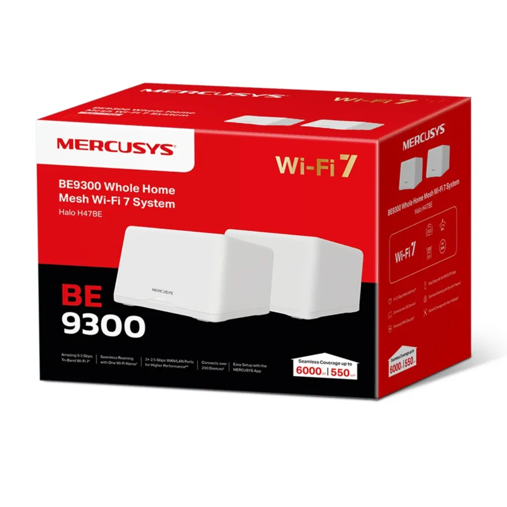 Mercusys Mesh|Halo H47BE Mesh Wifi 7-system 2-pk.