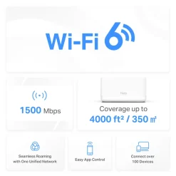 Mercusys Mesh|Halo H60X Wifi 6 mesh-system 3-pk.