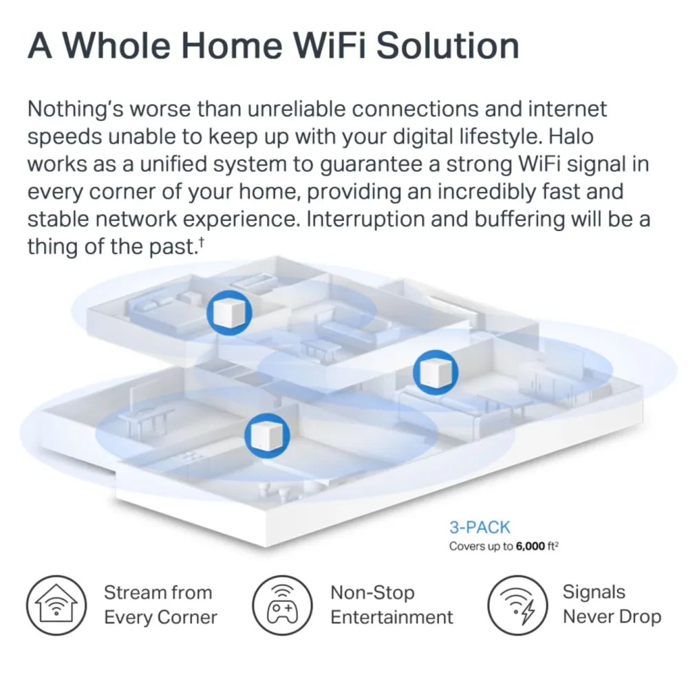Mercusys Mesh|Halo H60X Wifi 6 mesh-system 3-pk.