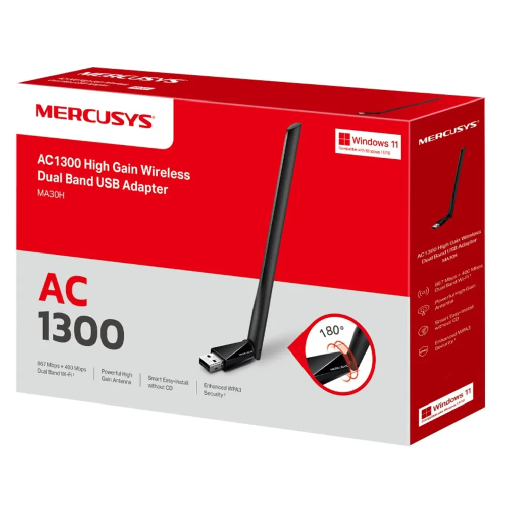Mercusys Nettverkskort (Trådløse)|MA30H USB nettverksadapter