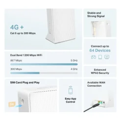 Mercusys Mobilt Bredbånd Og Rutere|MB230-4G AC1200 4G+ LTE-ruter