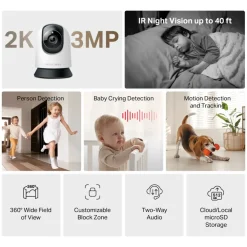 Mercusys Kameraovervåking|MC210 – Pan/Tilt Home Security wifi overvåkingskamera