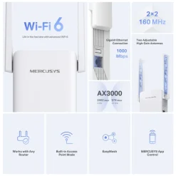 Mercusys Wifi-Forsterker|ME80X Wi-Fi 6 Repeater AX3000