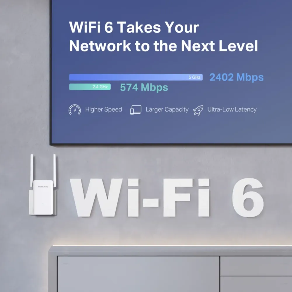 Mercusys Wifi-Forsterker|ME80X Wi-Fi 6 Repeater AX3000