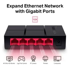 Mercusys Kablet Nettverk|MS105G 5-porters gigabitswitch