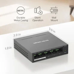 Mercusys Kablet Nettverk|MS105GP 5-porters gigabitswitch med POE+