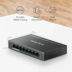 Mercusys Kablet Nettverk|MS108GP 8-porters gigabitswitch med POE+