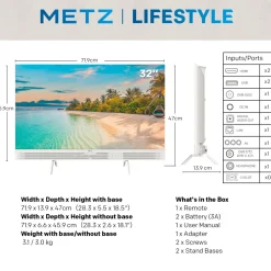 Kjell Tv Og Tilbehør|METZ 12V Google TV 32