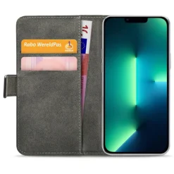 Mobilize Iphone-Tilbehør|Classic Gelly Wallet Book Case – Mobildeksel for iPhone 13 Pro Max Svart