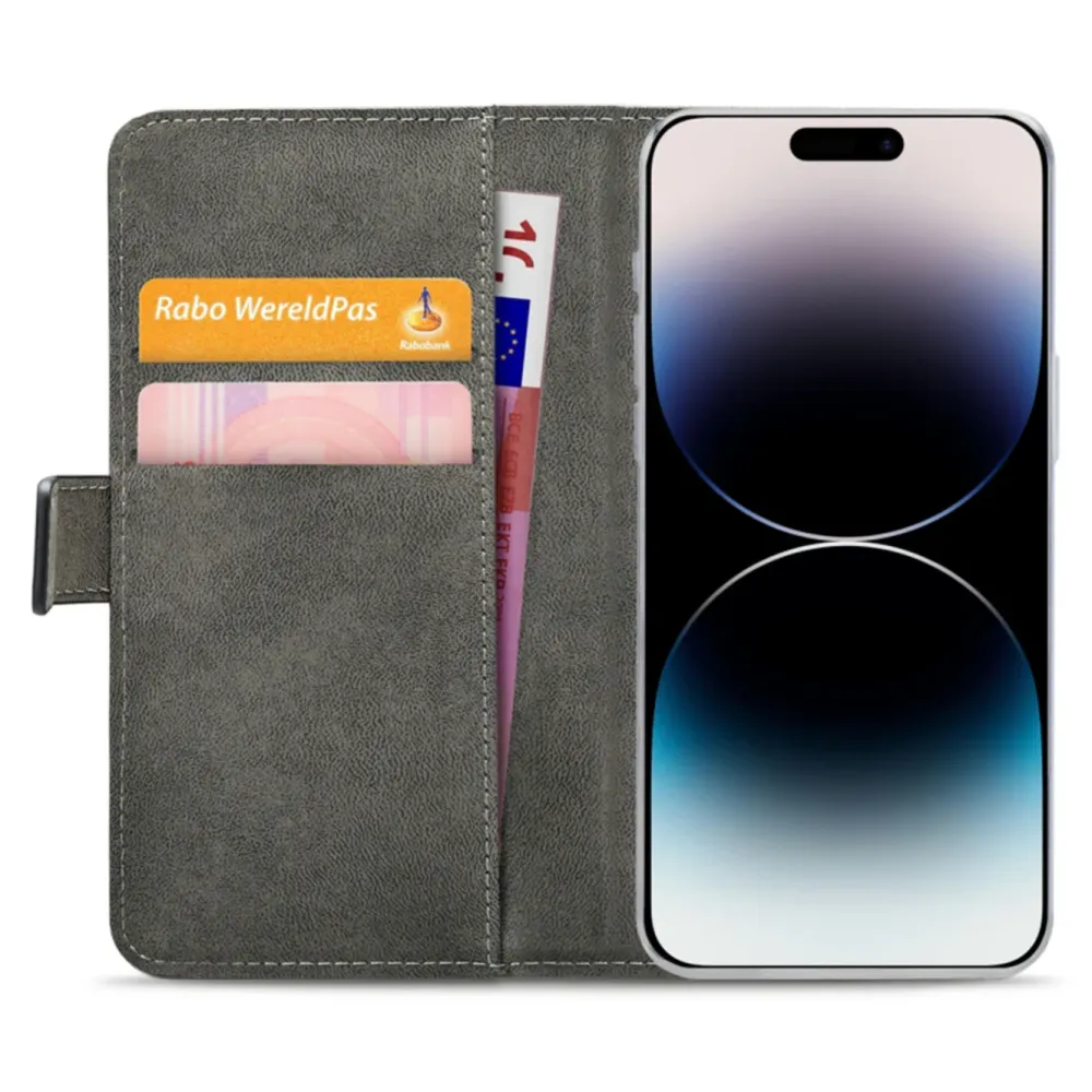 Mobilize Iphone-Tilbehør|Classic Gelly Wallet Book Case – Mobildeksel for iPhone 14 Pro Max Svart