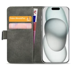 Mobilize Iphone-Tilbehør|Classic Gelly Wallet Book Case – Mobildeksel for iPhone 15 Plus Svart