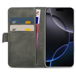 Mobilize Iphone-Tilbehør|Classic Gelly Wallet Book Case – Mobildeksel for iPhone 16 Pro Max Svart