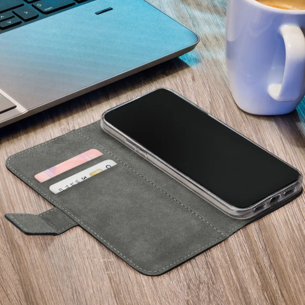 Mobilize Iphone-Tilbehør|Classic Gelly Wallet Book Case – Mobildeksel for iPhone 16 Pro Max Svart