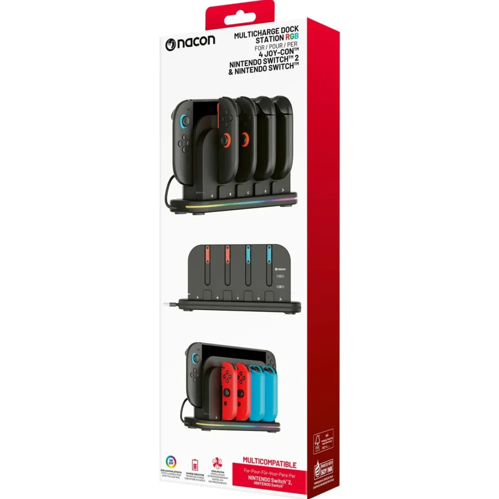 Nacon Håndkontroller|Multicharge Dock Station RGB for Switch 2