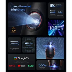 Nebula Tv Og Tilbehør|Capsule 3 Laser Bærbar Full HD miniprojektor
