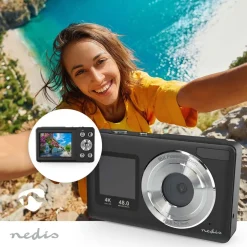 Nedis Foto Og Video|Digitalt kompaktkamera med to skjermer og 4K-video