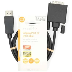 Nedis Kabler Til Datamaskin|Kabler Og Adaptere|Displayport til DVI-kabel 1 m