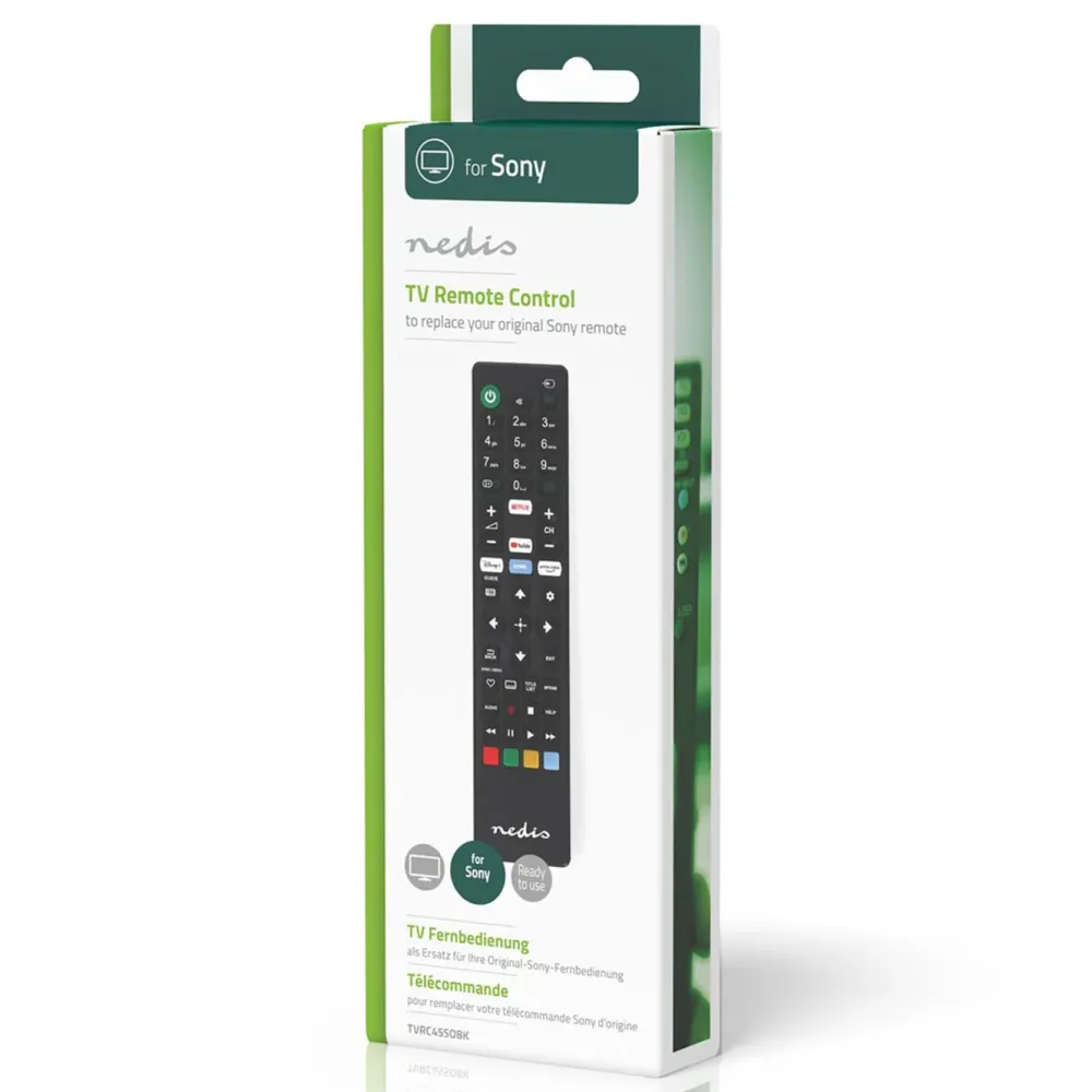Nedis Tv Og Tilbehør|Erstatningsfjernkontroll for Sony TV-modeller