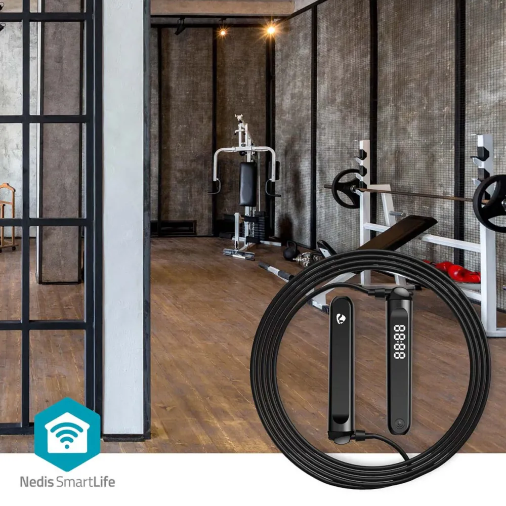 Nedis Kropp Og Helse|2-i-1 Fitness Smart Hoppetau med Bluetooth