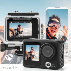 Nedis Foto Og Video|4K-actionkamera med to skjermer