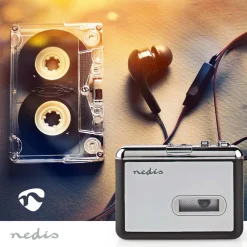 Nedis Digitaliser Lyd Og Bilde|Kassett-til-MP3-omformer, bærbar