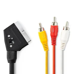 Nedis Kabler Til Tv|Lyd- & Videokabler|SCART-kabel – 3xRCA med switch