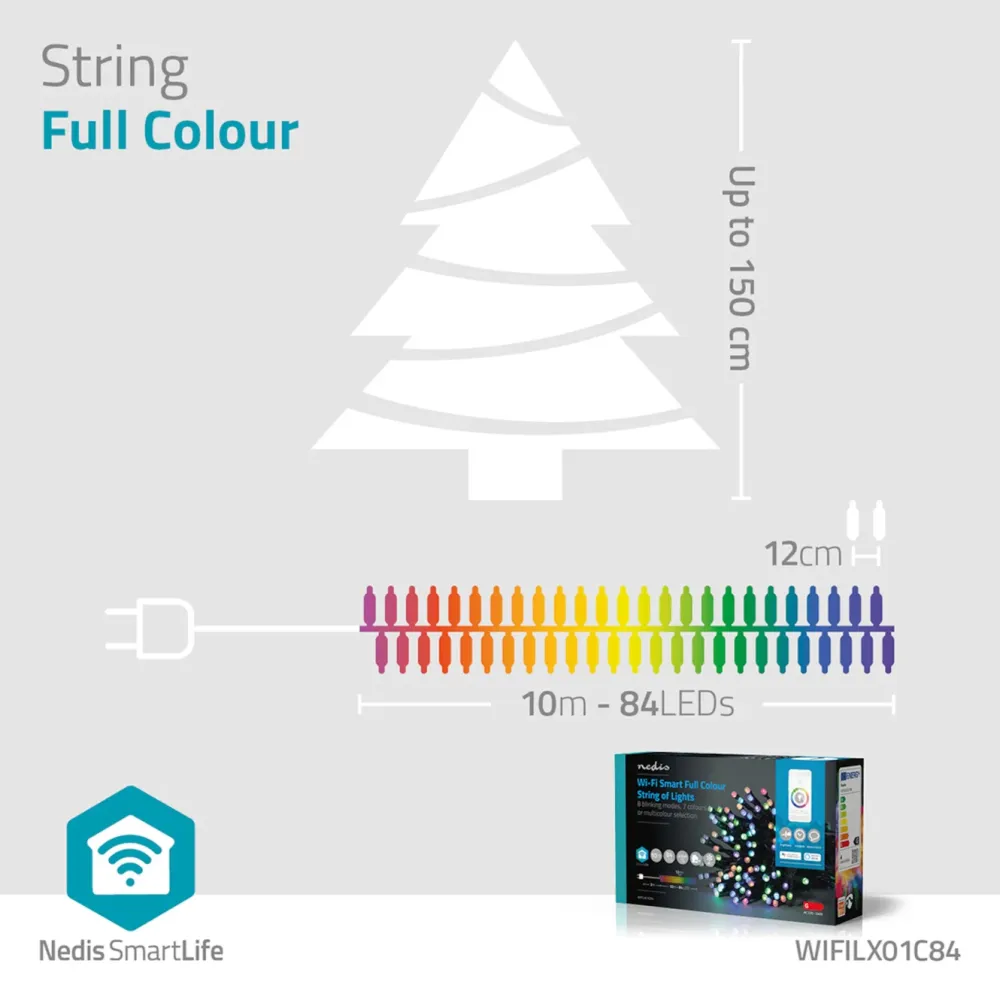 Nedis Smart Belysning|Utendørs Belysning|SmartLife Lyslenke RGB 10 m