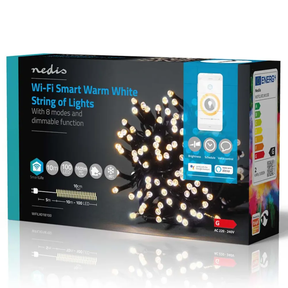 Nedis Smart Belysning|Utendørs Belysning|SmartLife Varmhvit Lyslenke 10 m