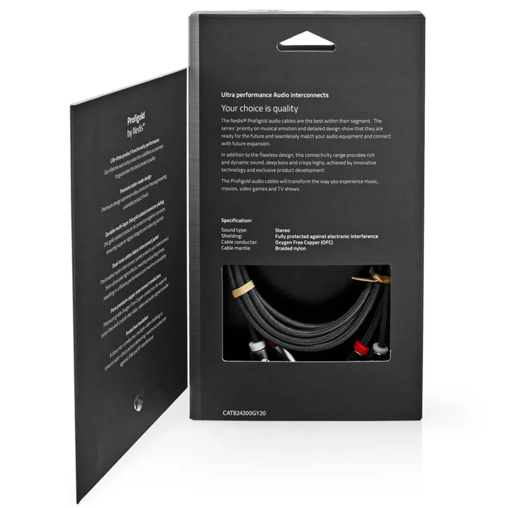 Nedis Lyd- & Videokabler|Stereolydkabel med doble RCA-kontakter 2 m