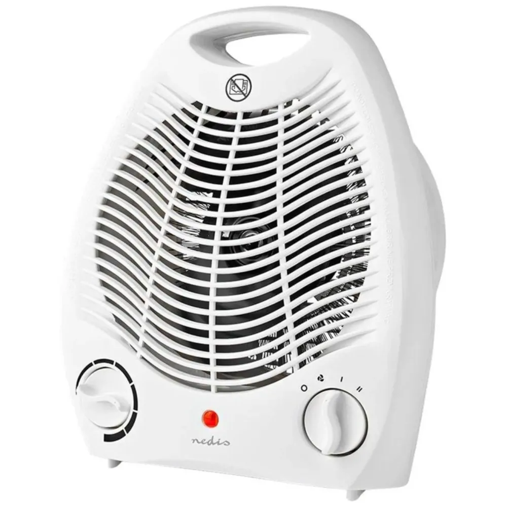 Nedis Inneklima|Varmevifte 1000/2000 W med veltsikring Hvit